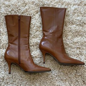 Enzo Angiolini Leather Boots in Cognac Size 8